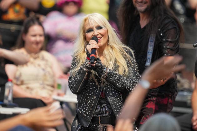 ZDF Fernsehgarten 2026: DORO Pesch and Bülent Ceylan at the ZDF Fernsehgarten, themed Rock im Garten, on August 2, 2026, in Mainz, Rhineland-Palatinate, ZDF Fernsehgarten