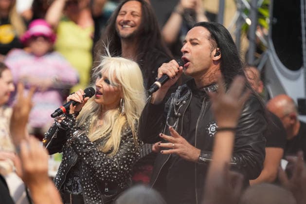 ZDF Fernsehgarten 2026: DORO Pesch and Bülent Ceylan at the ZDF Fernsehgarten, themed Rock im Garten, on August 2, 2026, in Mainz, Rhineland-Palatinate, ZDF Fernsehgarten