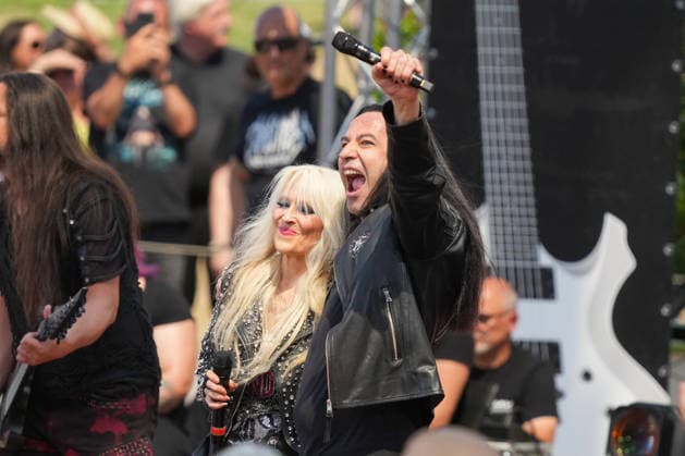 ZDF Fernsehgarten 2026: DORO Pesch and Bülent Ceylan at the ZDF Fernsehgarten, themed Rock im Garten, on August 2, 2026, in Mainz, Rhineland-Palatinate, ZDF Fernsehgarten