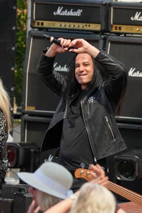ZDF Fernsehgarten 2026: DORO Pesch and Bülent Ceylan at the ZDF Fernsehgarten, themed Rock im Garten, on August 2, 2026, in Mainz, Rhineland-Palatinate, ZDF Fernsehgarten