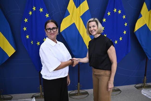 STOCKHOLM, SWEDEN, August 3, 2026 — Petra Marselius was introduced as the new Discrimination Ombudsman by Minister of Gender Equality Nina Larsson L at a press conference on Monday. STOCKHOLM, SWEDEN x10080x  Copyright: xFredrikxSandberg TTx NY DISKRIMINERINGSOMBUDSMAN PRESENTERAS V7VOqlzWC40