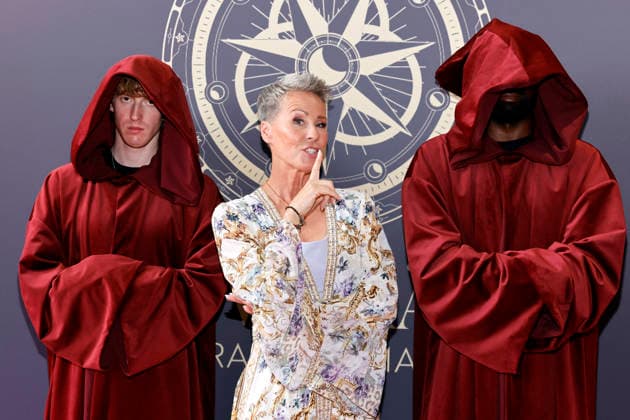 Host Sonja Zietlow stands on the red carpet at the movie premiere of Season 4 of the RTL show *Die Verräter* at the Cinenova in Ehrenfeld, Cologne, August 3, 2026, North Rhine-Westphalia, Germany Copyright: xChristophxHardtx