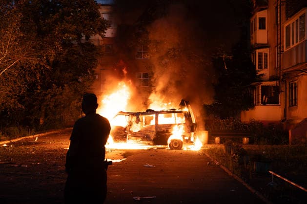 August 3, 2026, Kramatorsk, Donetsk Oblast, Ukraine: A car is attacked by a Russian Fibre Optic FPV in the city of Kramatorsk, Donetsk Oblast Kramatorsk Ukraine - ZUMAm350 20260803_zip_m350_002 Copyright: xCameronxJones-Manleyx