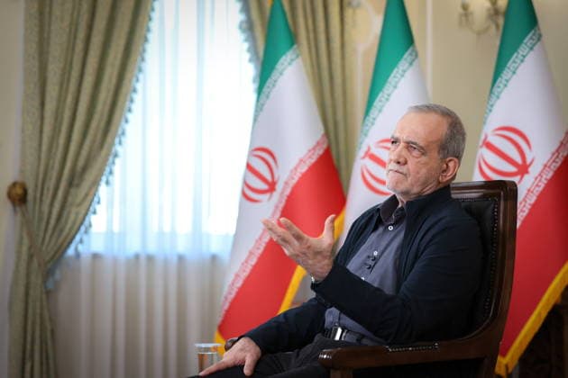 August 4, 2026, Tehran, Iran: Iranian President MASOUD PEZESHKIAN speaks during an interview in Tehran. Tehran Iran - ZUMAi98_ 20260804_zih_i98_005 Copyright: xIranianxPresidencyx