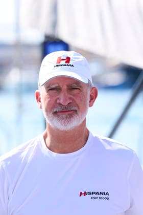 04-08-2026 King Felipe VI of Spain during 44th Copa del Rey MAPFRE Sailing Cup, day 1 in Palma, Spain . The Spanish Navy sailing yacht Hispania races in the 44th Copa del Rey MAPFRE Sailing Cup, replacing the Aifos, the yacht King Felipe VI has raced for nearly 20 years. No Spain Â  Copyright: xPPEx