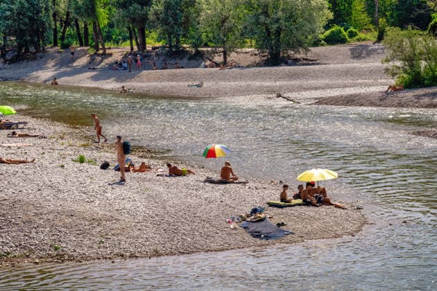 Low water levels on the Isar, at a height of 90 centimeters, have caused th