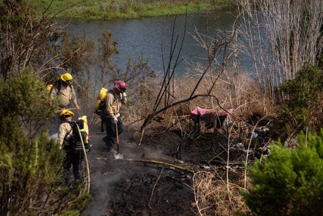 August 4, 2026, Oceanside, California, USA: Oceanside Fire Department and CalFire knock down the Capistrano Fire which erupted along the San Luis Rey river on August 8, 2026. Oceanside USA  - ZUMAg219 20260804_znp_g219_002 Copyright: xJakexLeexGreenx