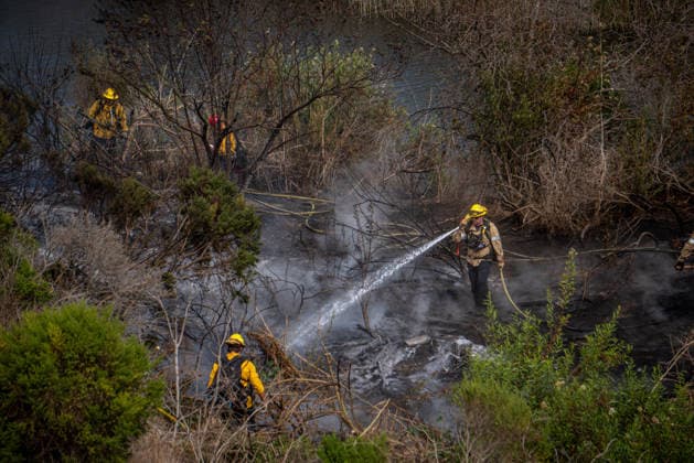 August 4, 2026, Oceanside, California, USA: Oceanside Fire Department and CalFire knock down the Capistrano Fire which erupted along the San Luis Rey river on August 8, 2026. Oceanside USA - ZUMAg219 20260804_znp_g219_011 Copyright: xJakexLeexGreenx