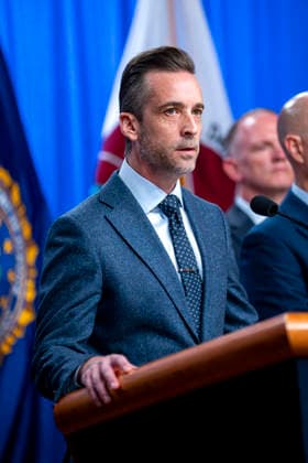 Deputy Executive Associated Director of Immigration and Customs Enforcement s (ICE) Homeland Security Investigators (HSI) Matthew Millhollin speaks during a press conference on the department s efforts to quell the Cartel Jalisco Nueva Generacion, or Jalisco New Generation Cartel (CJNG), a criminal group based in Mexico, at the Department of Justice headquarters in Washington, DC on Wednesday, August 5, 2026.  WAP20260805362 BONNIExCASH