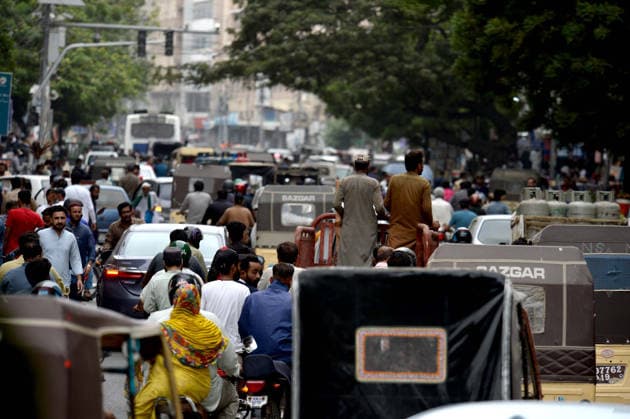 RECORD DATE NOT STATED A large number of vehicles stuck in traffic jam during the protest demonstration of Tehreek-e-Insaf (PTI) for release of PTI Founder Imran Khan, at Abdullah Haroon road in Karachi on Wednesday, August 5, 2026. Pakistan Tehreek-e-Insaf (PTI) launched countrywide protests on August 5, 2026, to mark three years of imprisonment of party founder Imran Khan and to demand his immediate release. (S.Imran Ali PPI Images). EDITORIAL USE ONLY Copyright: xx AR-ZM-050826x ppiphotos484809