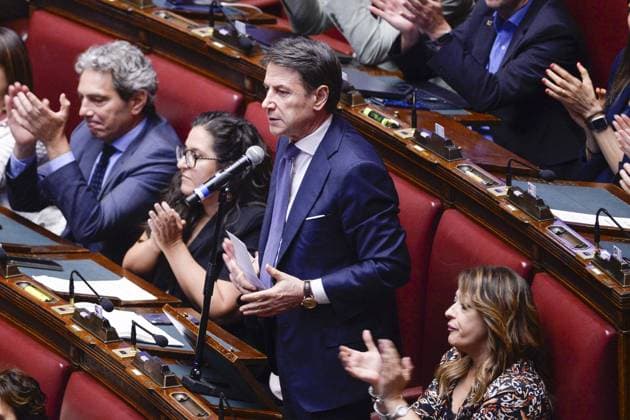IPP Photo by Marco Mattei, Rome, August 5, 2026: Chamber of Deputies debate and vote on authorization to seize Delmastro’s chat records. Pictured: Giuseppe Conte. Italy Photo Press World. Copyright