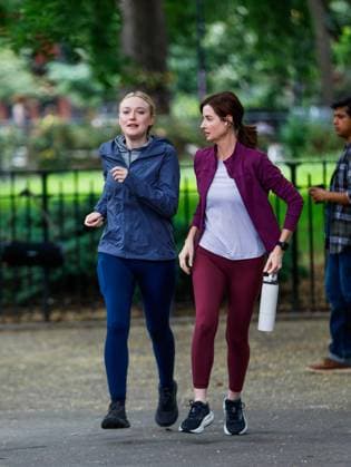 Dakota Fanning and Jennifer Marsala are seen on set of their new untitled Apple TV thriller series this morning in New York City Dakota Fanning and Jennifer Marsala are seen on set of their new untitled Apple TV thriller series this morning in New York City. 05 Aug 2026 Pictured: Dakota Fanning and Jennifer Marsala.  Copyright: xThexMegaxAgencyxEricxKowalskyx xMEGAx
