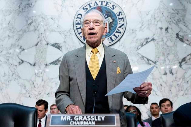 August 5, 2026, Washington, District Of Columbia, USA: U.S. Senator CHUCK GRASSLEY (R-IA) speaking at a hearing of the Senate Judiciary Committee at the U.S. Capitol in Washington, DC. Washington USA - ZUMAb161 20260805_aap_b161_027 Copyright: xMichaelxBrochsteinx