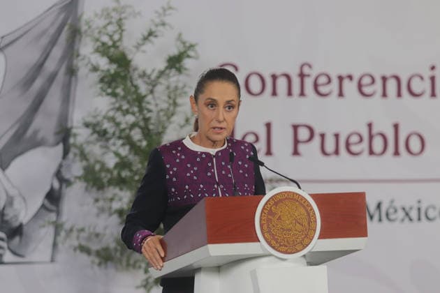 Mexico™s President Claudia Sheinbaum Holds Briefing Mexican President Claudia Sheinbaum speaks during her press conference about upcoming National Reforestation Day, a nationwide environmental initiative scheduled to take place on Sunday, August 9, across all 32 states of the country. on August 5, 2026 in Mexico City, Mexico. (Photo by Carlos Santiago Eyepix Group) Copyright: xCarlosxSantiagox xEyepixxGroupx CS_05082026_193966