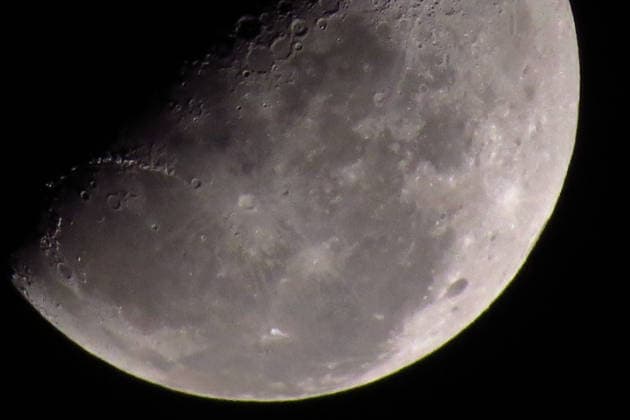 August 5, 2026, Sao Paulo, Sao Paulo, Brazil: Moon in August 5, 2026. SpaceX Falcon 9 lunar impact was not visible to thousands of people with telescopes and live streams on youtube. The collision hit the moon 06:35 UTC on August 5, 2026, near Einstein Crater. The 4-ton booster strikes at 5,400 mph (8.700 km h), it releases energy equal to 3 tons of TNT. August 5, 2026, in Sao Paulo, Brazil. Sao Paulo Brazil - ZUMAd222 20260805_znp_d222_002 Copyright: xSauloxDiasx