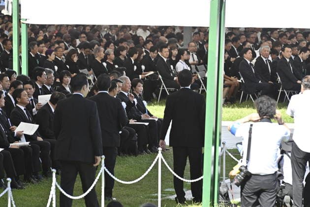 Japan marks 81st anniversary of the atomic bombing of Hiroshima HIROSHIMA, JAPAN - AUGUST 6 : Japanese Prime Minister Sanae Takaichi (C) attends the Hiroshima Peace Memorial Ceremony at Peace Memorial Park in Hiroshima, Japan, on August 6, 2026. Japan marks the 81st anniversary of the atomic bombing of Hiroshima. David Mareuil Anadolu Hiroshima Japan. Editorial use only. Please get in touch for any other usage.  Copyright: x2026xAnadoluxDavidxMareuilx