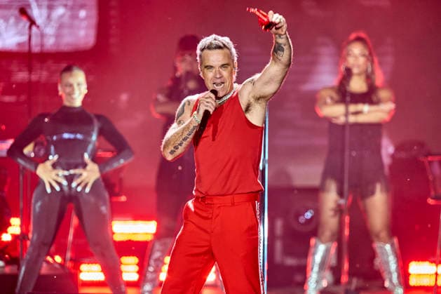 DENMARK Music Festival in Skanderborg British singer Robbie Williams performs at Smukfest in Skanderborg on Wednesday, August 5, 2026, Skanderborg, Denmark  Copyright: AllexbilledernexerxomfattetxogxbeskyttetxafxophavsretslovenxogxmaaxikkexanvendesxudenxaftalexmedxMikkelxBergxPedersen. MikkelxBergxPedersenx spdk20260806-000535-L