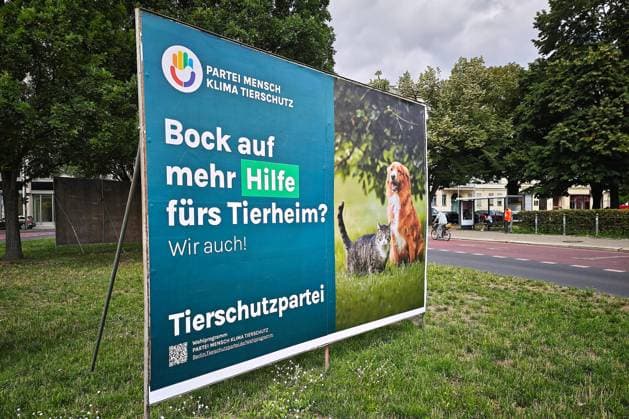 Berlin, Germany, August 7, 2026 Election poster for the Animal Welfare Party Copyright: xdtsxNachrichtenagenturx dts_129532