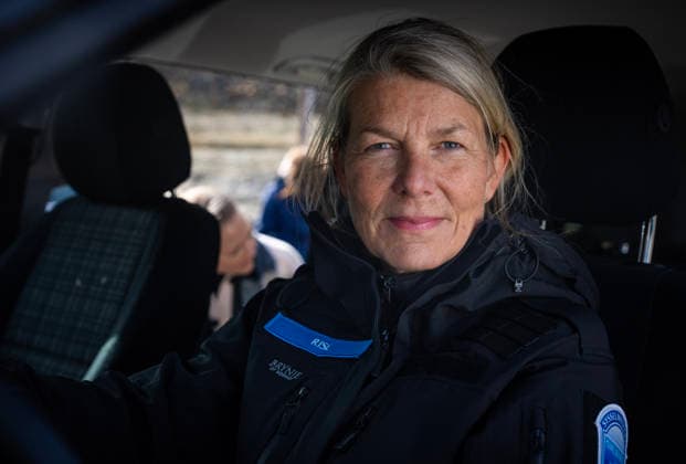Climate and Environment Minister Andreas Bjelland Eriksen visits Svalbard, Longyearbyen, August 7, 2026. Katharina Rise, Assistant Governor of Svalbard, Climate and Environment Minister Andreas Bje  Copyright: xOlexBerg-Rustenx xNTBx
