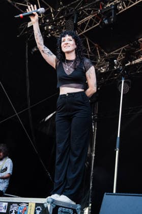 Singer Oli from the band Melonball performing live on August 7, 2026, on the Sounds For Nature Stage at the 30th Taubertal Festival in Rothenburg ob der Tauber. This year, the long-standing open-air festival is celebrating its 30th anniversary.
