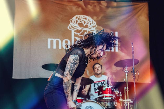 Singer Oli from the band Melonball performing live on August 7, 2026, on the Sounds For Nature Stage at the 30th Taubertal Festival in Rothenburg ob der Tauber. This year, the long-standing open-air festival is celebrating its 30th anniversary.