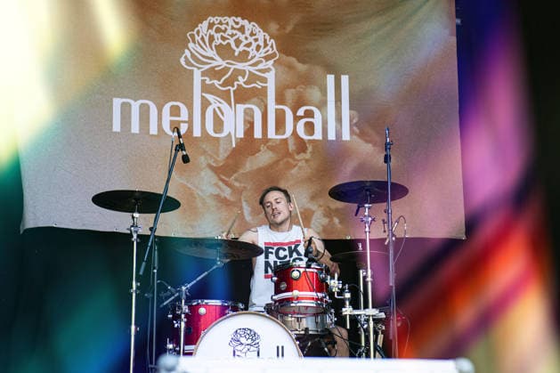 The band Melonball performing live on August 7, 2026, on the Sounds For Nature Stage at the 30th Taubertal Festival in Rothenburg ob der Tauber. This long-standing open-air festival is celebrating its 30th anniversary this year.