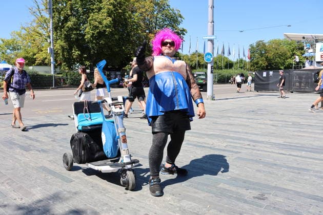 August 8, 2026, Zurich, Switzerland, 33rd Street Parade: Photo of a raver with an electric car