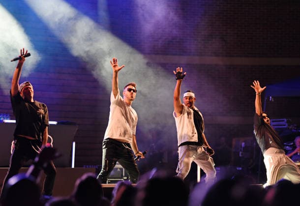 August 8, 2026, Woodstock, Georgia, USA: Jacob Underwood, Dan Miller, Erik-Michael Estrada, Trevor Penick of O-Town at Pop 2000 Tour at the Woodstock Summer Concert Series, Woodstock, Georgia. August 8, 2026 Woodstock USA - ZUMAs380 20260808_zep_s380_004 Copyright: xDerekxStormx