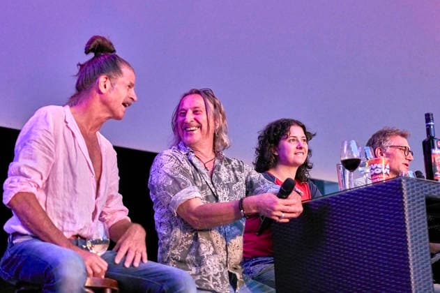 Philipp Feldtkeller, Dieter Thomas Kuhn, Juliane Sauter, and Carsten Schuffert at the preview of the documentary *Und es war Sommer Dieter Thomas Kuhn Band* at the Seh Fest on the Gilde Parkbühne in Hanover, August 8, 2026 Foto:xU.xStammx xFuturexImagex sommer_6829