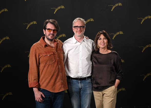 IPA87348710 - Locarno, Switzerland Locarno Film Festival 2026 James Gray Lifetime Achievement Award In the photo: James Gray, director, writer, and producer; Raffaella Leone, producer; Rodrigo Teixeira, producer  Copyright: xNickxZonnax xNickxZonnax 87348710