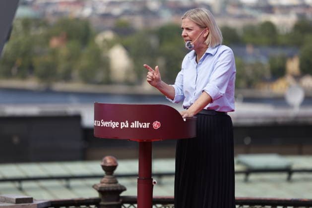 STOCKHOLM, SWEDEN, August 9, 2026 Social Democratic Party Leader Magdalena Andersson delivers her election victory speech at Mosebacketerassen STOCKHOLM, SWEDEN x60160x  Copyright: xStefanxJerrevang TTx MAGDALENA ANDERSSON TALAR I STOCKHOLM lupk89fNQtA