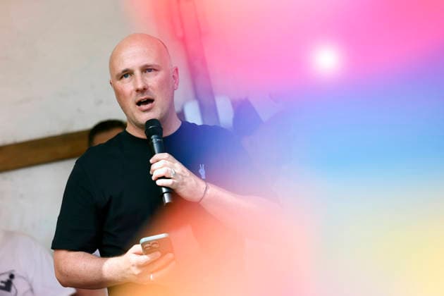 Politician Sven Lehmann of the Green Party, former Federal Government Queer Affairs Representative, at the Cologne Queer March under the slogan Cologne Shows Solidarity, Cologne Takes a Stand, a solidarity demonstration following the Islamist attack on the CSD in Berlin. Cologne, August 9, 2026, North Rhine-Westphalia, Germany Copyright: xChristophxHardtx