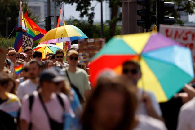 Scene from the Cologne Queer March under the slogan Cologne Shows Solidarity, Cologne Takes a Stand, a solidarity demonstration following the Islamist attack on the CSD in Berlin. Featured image, symbolic image. Cologne, August 9, 2026. North Rhine-Westphalia, Germany Copyright: xChristophxHardtx