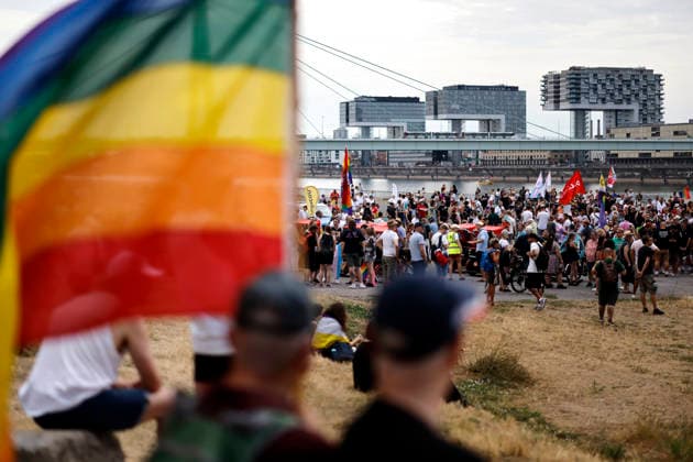 Scene from the Cologne Queer March under the slogan Cologne Shows Solidarity, Cologne Takes a Stand, a solidarity demonstration following the Islamist attack on the CSD in Berlin. Featured image, symbolic image. Cologne, August 9, 2026. North Rhine-Westphalia, Germany Copyright: xChristophxHardtx