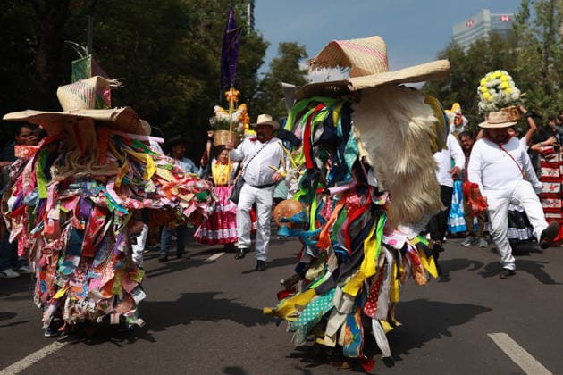 Mexico City marks International Day of the World s Indigenous Peoples MEXICO CITY, MEXICO - AUGUST 09: Participants wearing traditional regional attire perform during the Mega Calenda parade marking the International Day of the World s Indigenous Peoples, on Reforma Avenue, in Mexico City, Mexico on August 09, 2026. ??Hundreds of participants from different indigenous communities in Mexico gathered to celebrate their traditions and commemorate the International Day of the World s Indigenous Peoples, calling for the recognition of their rights, autonomy, and cultural heritage. Daniel Cardenas Anadolu Mexico City Mexico. Editorial use only. Please get in touch for any other usage.  Copyright: x2026xAnadoluxDanielxCardenasx