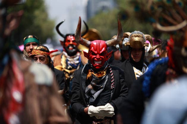 Mexico City marks International Day of the World s Indigenous Peoples MEXICO CITY, MEXICO - AUGUST 09: Participants wearing traditional regional attire perform during the Mega Calenda parade marking the International Day of the World s Indigenous Peoples, on Reforma Avenue, in Mexico City, Mexico on August 09, 2026. ??Hundreds of participants from different indigenous communities in Mexico gathered to celebrate their traditions and commemorate the International Day of the World s Indigenous Peoples, calling for the recognition of their rights, autonomy, and cultural heritage. Daniel Cardenas Anadolu Mexico City Mexico. Editorial use only. Please get in touch for any other usage.  Copyright: x2026xAnadoluxDanielxCardenasx