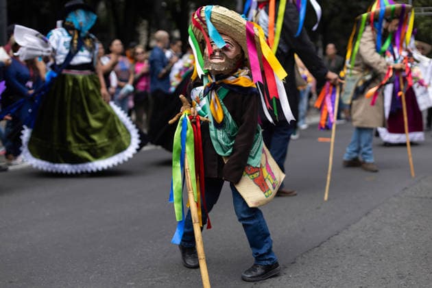 August 9, 2026, Mexico City, Mexico: The Mexico City government held the 17th Mega Calenda 2026, a cultural parade that traveled from the Angel of Independence along Paseo de la Reforma to the citys Zocalo, featuring participants in traditional clothing, dances and music, as part of International Indigenous Peoples Day and the 12th Festival of Indigenous Cultures, Indigenous Peoples and Native Neighborhoods of Mexico City. Mexico City Mexico  - ZUMAl178 20260809_znp_l178_002 Copyright: xCristianxLeyvax