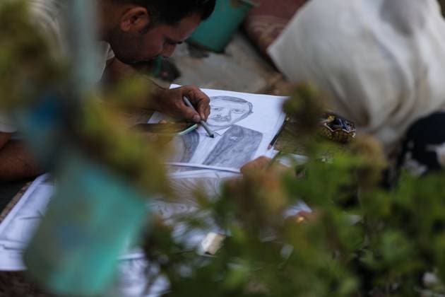 August 10, 2026, Gaza City, Palestine, State of: GAZA Gaza City, GAZA STRIP †AUGUST 9, 2026: Palestinian artist Nadia Abu Issa creates charcoal drawings depicting the hardships experienced by civilians during the war in Gaza, including shortages of food and water and life under continued displacement and insecurity. Living near an area affected by ongoing military activity, Abu Issa says her artwork aims to document the daily realities faced by Palestinians and preserve their experiences through art. Among her recent works is a portrait of Turkish President Recep Tayyip ErdoÄŸan, which she says she created as a gesture of appreciation for Turkeyâ€⠢s support for Palestinians. Gaza City Palestine, State of - ZUMAq101 20260810_zna_q101_010 Copyright: xRamzixAbuxAmerx