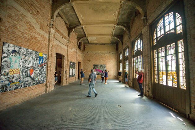 SaO PAULO, SP - 09.08.2026: A MOSTRA APOCALIPSE DE ALEX FLEMMING EM SP - The exhibition Apocalypse, by artist Alex Flemming, was presented this Sunday (9), at Palacete da SÃ , in the Historic Center of Sao Paulo. The series of paintings stems from the artist& 39;s reflection on the terrorist attacks on the Bataclan Theatre, in Paris. The historic building, built in 1919, was designed by architect Ramos de Azevedo. In the photo, interior of Palacete da SÃ . x2995927x  VincentxBosson