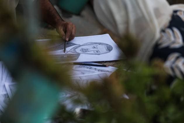 August 10, 2026, Gaza City, Palestine, State of: GAZA Gaza City, GAZA STRIP †AUGUST 9, 2026: Palestinian artist Nadia Abu Issa creates charcoal drawings depicting the hardships experienced by civilians during the war in Gaza, including shortages of food and water and life under continued displacement and insecurity. Living near an area affected by ongoing military activity, Abu Issa says her artwork aims to document the daily realities faced by Palestinians and preserve their experiences through art. Among her recent works is a portrait of Turkish President Recep Tayyip ErdoÄŸan, which she says she created as a gesture of appreciation for Turkeyâ€⠢s support for Palestinians. Gaza City Palestine, State of - ZUMAq101 20260810_zna_q101_011 Copyright: xRamzixAbuxAmerx