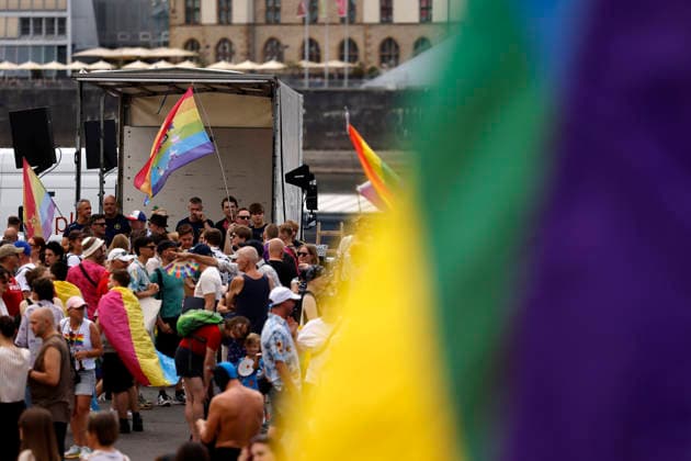 Scene from the Cologne Queer March under the slogan Cologne Shows Solidarity, Cologne Takes a Stand, a solidarity demonstration following the Islamist attack on the CSD in Berlin. Featured image, symbolic image. Cologne, August 9, 2026, North Rhine-Westphalia, Germany Copyright: xChristophxHardtx