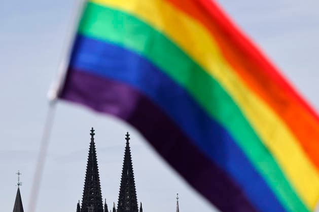 Scene from the Cologne Queer March under the slogan Cologne Shows Solidarity, Cologne Takes a Stand, a solidarity demonstration following the Islamist attack on the CSD in Berlin. Featured image, symbolic image. Cologne, August 9, 2026, North Rhine-Westphalia, Germany Copyright: xChristophxHardtx
