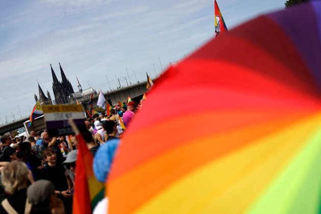 Scene from the Cologne Queer March under the slogan Cologne Shows Solidarity, Cologne Takes a Stand, a solidarity demonstration following the Islamist attack on the CSD in Berlin. Featured image, symbolic image. Cologne, August 9, 2026, North Rhine-Westphalia, Germany Copyright: xChristophxHardtx