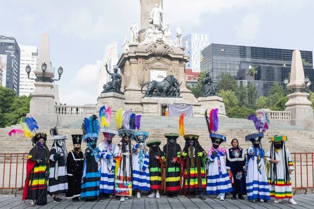 August 9, 2026, Mexico City, Mexico: MEXICO Mexico City, MEXICO †AUGUST 9, 2026: Participants wearing traditional clothing dance and march during the 17th Mega Calenda cultural parade from the Angel of Independence to the Zocalo in Mexico City, August 9, 2026. Organized by the Mexico City government, the event commemorates the International Day of the World s Indigenous Peoples and is part of the 12th Festival of Indigenous Cultures, Indigenous Peoples, and Native Neighborhoods of Mexico City. Mexico City Mexico - ZUMAq101 20260809_zna_q101_160 Copyright: xCristianxLeyvax