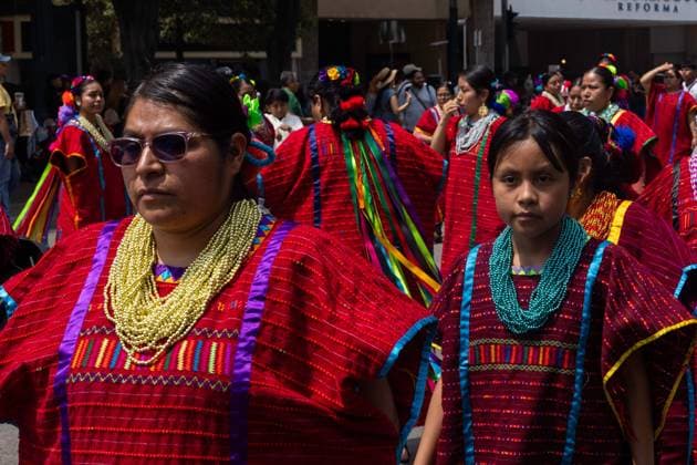 August 9, 2026, Mexico City, Mexico: MEXICO Mexico City, MEXICO †AUGUST 9, 2026: Participants wearing traditional clothing dance and march during the 17th Mega Calenda cultural parade from the Angel of Independence to the Zocalo in Mexico City, August 9, 2026. Organized by the Mexico City government, the event commemorates the International Day of the World s Indigenous Peoples and is part of the 12th Festival of Indigenous Cultures, Indigenous Peoples, and Native Neighborhoods of Mexico City. Mexico City Mexico - ZUMAq101 20260809_zna_q101_169 Copyright: xCristianxLeyvax