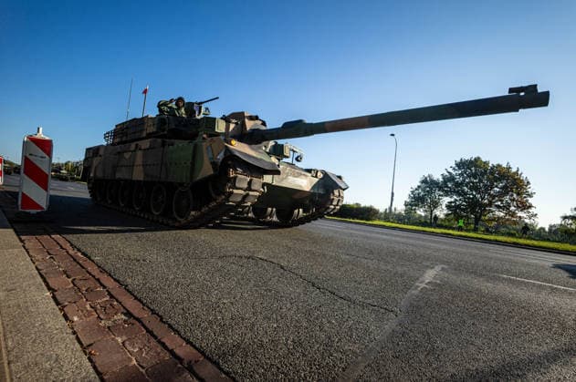 August 9, 2026, Warsaw, Mazovia, Poland: An armoured tank passes during the parade rehearsal. Early in the morning of 9th August, Poland s armed forces, and those of allies stationed in the country, take part in a rehearsal in preparation for a parade on National Armed Forces Day on the 15th August. Soldiers muster as the sun rises over the Vistula River and march past grandstands prepared for dignitaries. The soldiers were followed by mechanised divisions travelling in tanks and a variety of armoured vehicles. Afterwards, Secretary of State in the Ministry of Defence, Pawel Bejda addresses a post-rehearsal press conference, where he is accompanied by the Chief of the General Staff of the Polish Armed Forces, General Wieslaw Kukula. Warsaw  - ZUMAs197 20260809_aaa_s197_090 Copyright: xNeilxMiltonx
