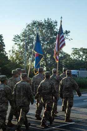 August 9, 2026, Warsaw, Mazovia, Poland: American soldiers march during the parade rehearsal. Early in the morning of 9th August, Poland s armed forces, and those of allies stationed in the country, take part in a rehearsal in preparation for a parade on National Armed Forces Day on the 15th August. Soldiers muster as the sun rises over the Vistula River and march past grandstands prepared for dignitaries. The soldiers were followed by mechanised divisions travelling in tanks and a variety of armoured vehicles. Afterwards, Secretary of State in the Ministry of Defence, Pawel Bejda addresses a post-rehearsal press conference, where he is accompanied by the Chief of the General Staff of the Polish Armed Forces, General Wieslaw Kukula. Warsaw - ZUMAs197 20260809_aaa_s197_086 Copyright: xNeilxMiltonx