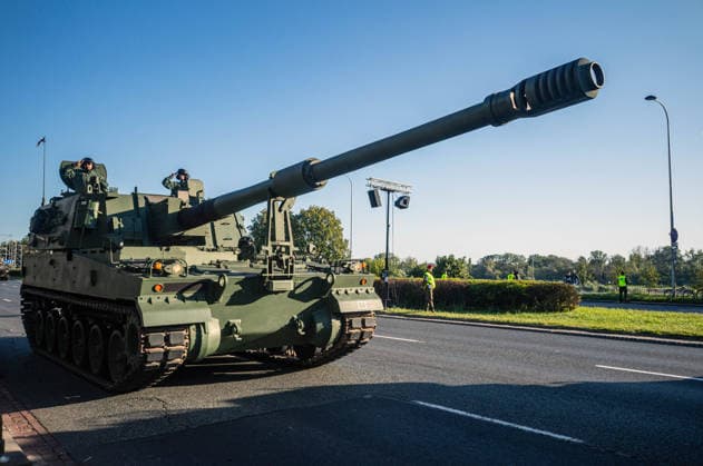 August 9, 2026, Warsaw, Mazovia, Poland: An armoured tank passes during the parade rehearsal. Early in the morning of 9th August, Poland s armed forces, and those of allies stationed in the country, take part in a rehearsal in preparation for a parade on National Armed Forces Day on the 15th August. Soldiers muster as the sun rises over the Vistula River and march past grandstands prepared for dignitaries. The soldiers were followed by mechanised divisions travelling in tanks and a variety of armoured vehicles. Afterwards, Secretary of State in the Ministry of Defence, Pawel Bejda addresses a post-rehearsal press conference, where he is accompanied by the Chief of the General Staff of the Polish Armed Forces, General Wieslaw Kukula. Warsaw  - ZUMAs197 20260809_aaa_s197_096 Copyright: xNeilxMiltonx