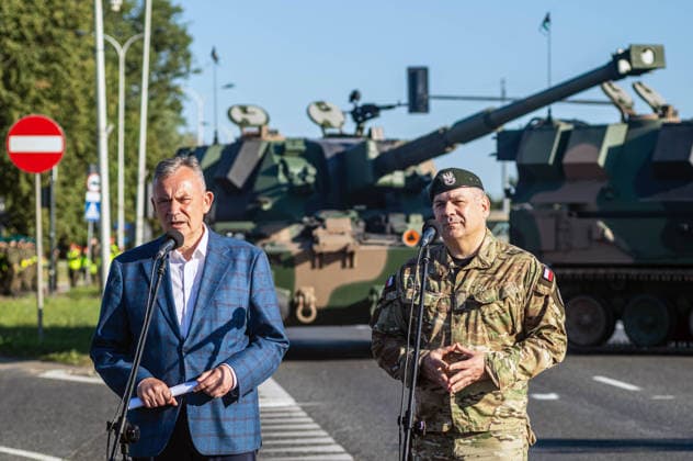 August 9, 2026, Warsaw, Mazovia, Poland: Secretary of State in the Ministry of Defence, Pawel Bejda and Chief of the General Staff of the Polish Armed Forces, General Wieslaw Kukula address a press conference. Early in the morning of 9th August, Poland s armed forces, and those of allies stationed in the country, take part in a rehearsal in preparation for a parade on National Armed Forces Day on the 15th August. Soldiers muster as the sun rises over the Vistula River and march past grandstands prepared for dignitaries. The soldiers were followed by mechanised divisions travelling in tanks and a variety of armoured vehicles. Afterwards, Secretary of State in the Ministry of Defence, Pawel Bejda addresses a post-rehearsal press conference, w  - ZUMAs197 20260809_aaa_s197_099 Copyright: xNeilxMiltonx