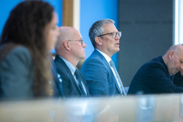 German Government Press Conference, Berlin, August 10, 2026: Sebastian Hille, Deputy Spokesperson for the Federal Government, addresses the press in the Federal Press Conference Hall